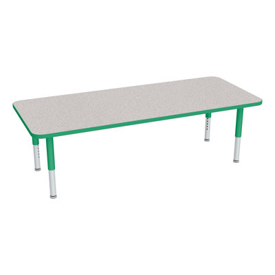 Table d'activités préscolaire rectangulaire à hauteur réglable avec roulettes