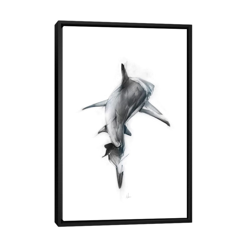 " Shark III " by Alexis Marcou, 60" H x 40" W x 1.5" D, Black Framed Canvas