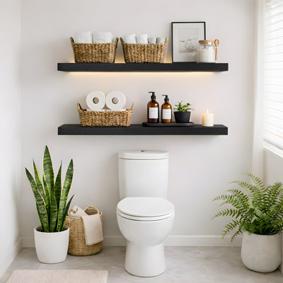 2 Pieces Floating Shelves, Wall Shelf Display Shelves for Living Room/Bedroom/Bathroom/Kitchen
