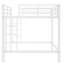 Grand lit mezzanine en métal blanc avec échelles doubles, espace de rangement flexible et rangement épuré