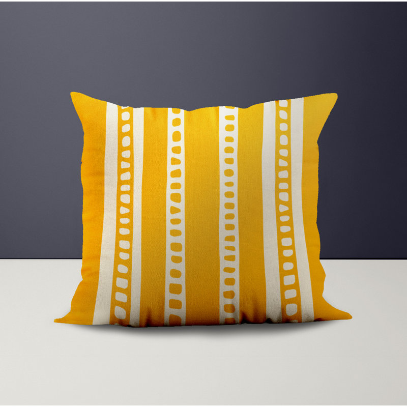 Jeté carré intérieur / extérieur en polyester Ikom, L 19 po x H 19 po, Jaune