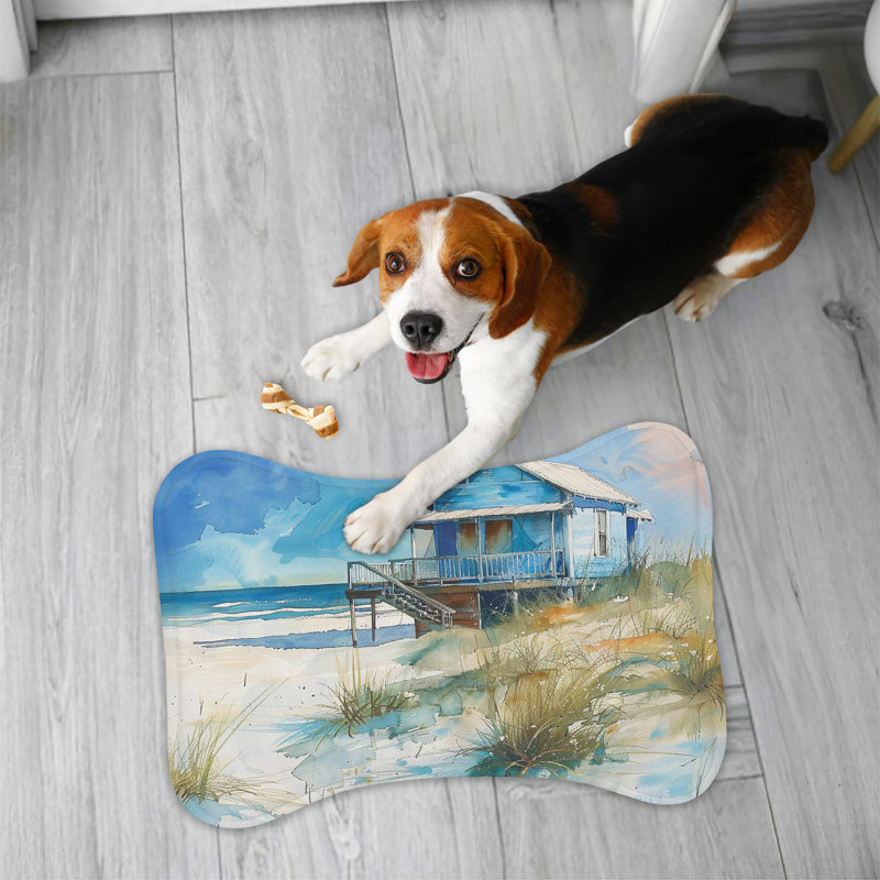 Watercolor Coastal Scenes - Tapis d'alimentation en os 1 pièce