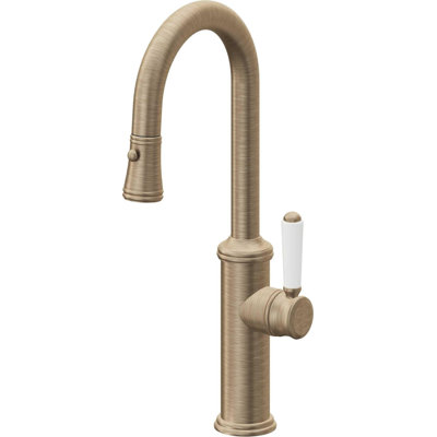 Davoli Pull-Down Prep/Bar Faucet with Button Sprayer