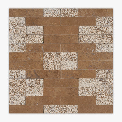 Noce Multi-Textured Barcelona Travertine Mosaic