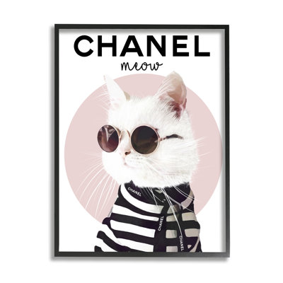 " Chic Kitty Cat Meow Glam Fashion Pink Circle "
