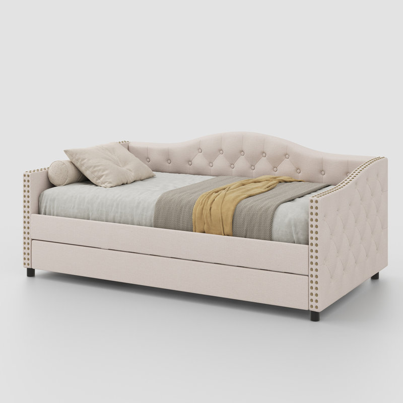 Lit de jour avec couchette Kaevion, Beige, Double
