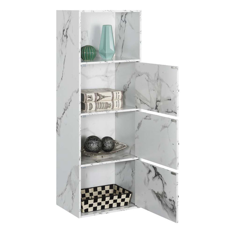 Argonaut 3-Door Accent Cabinets, White Marble