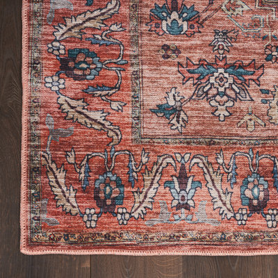 Lisle Rust Multi Washable Oriental Rug