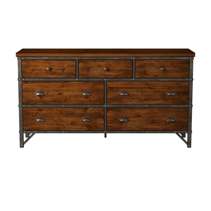 Industrial Design Bedroom Dresser With 7 Drawers