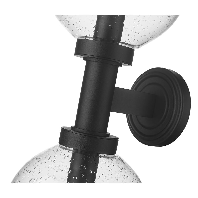 Applique murale en aluminium Burach, H 21 po x l 8 po x P 9 po, Transparent avec grains