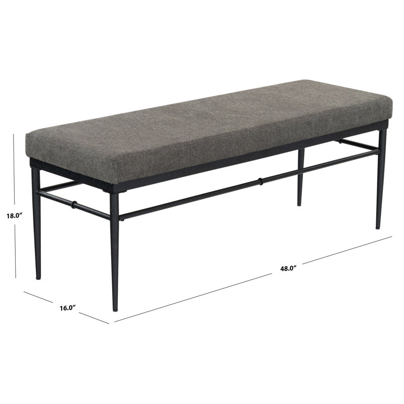 Theabella Upholstered Bench, Dark Gray