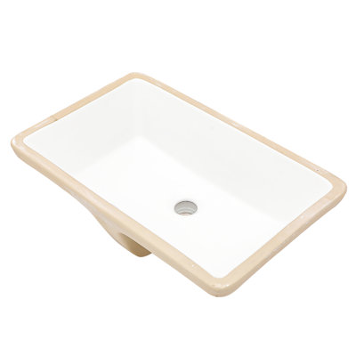 Rectangular White Ceramic Undermount Bathroom Sink 21x13 Inches, Modern Classic Design, Stain European Inspired Easy To Maintain