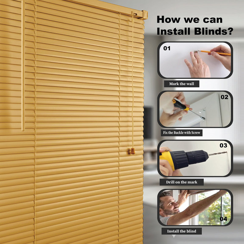 PVC Room Darkening Venetian Blind, Teak, 150 cm L x 45 cm W