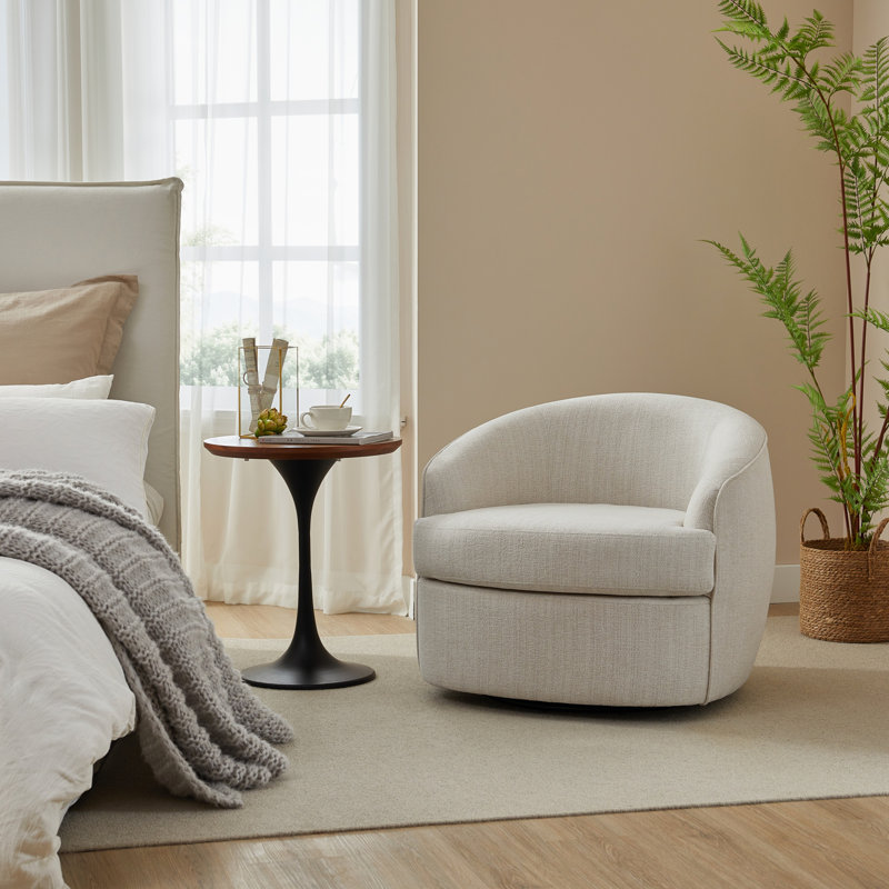 Chaise pivotante à 360 degrés, Blanc cassé