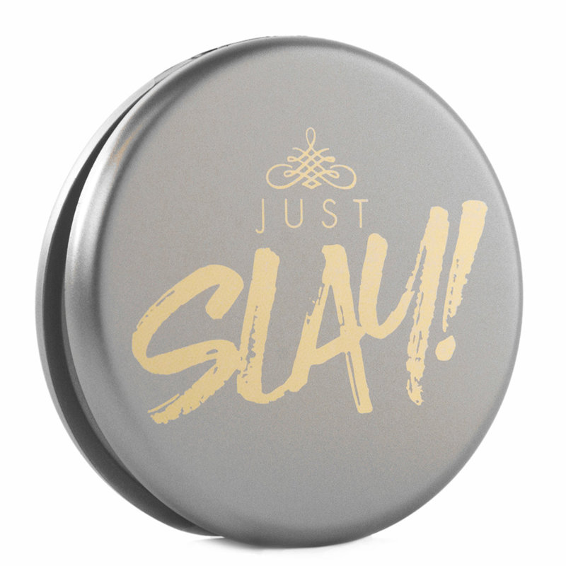 Slayssentials Just Slay Compact Modern Makeup Mirror, Travel Vanity Mirrors Bridal Purse Mirror, Silver