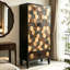 2-Doors Honeycomb Pattern Storage Cabinet With Drawer, Accent Cabinet