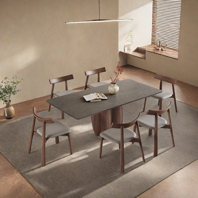 Minimal gray dining table set