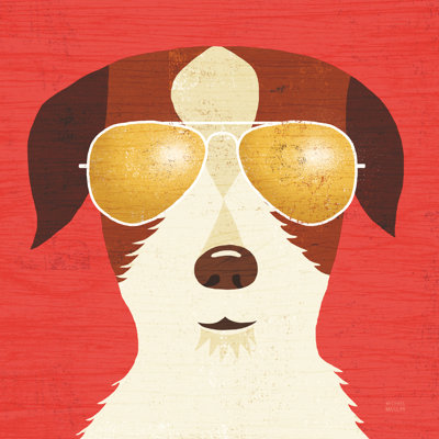 Beach Bums Terrier I by Michael Mullan - No Frame Print on Canvas