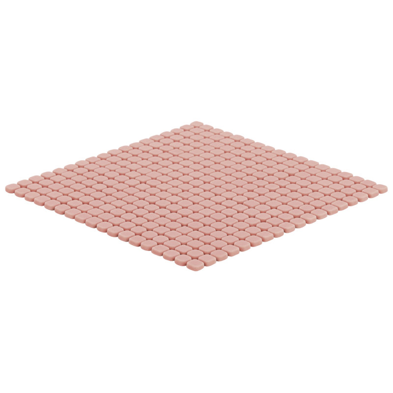 Vetro 11.96 In. X 11.96 In. Mini Square Frosted Glass Mosaic Floor And Wall Tile (13.44 Sq. Ft. / Case), Pink