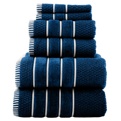 6-Piece 100% Cotton Towel Set - with 2 Bath Towels, 2 Hand Towels, and 2 Washcloths