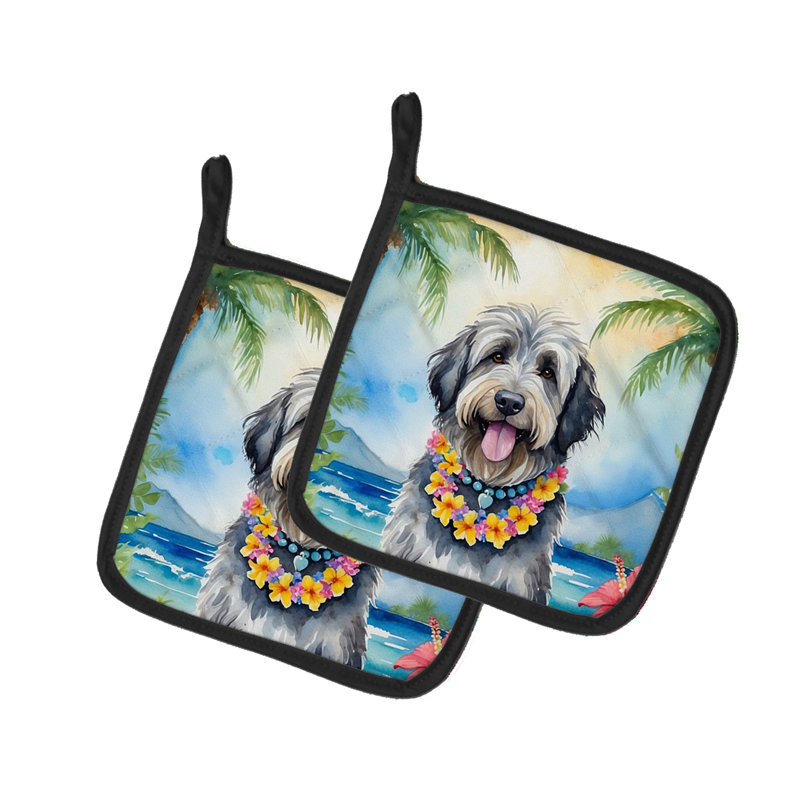 Caroline's Treasures Luau Party Floral Polyester Potholder Set