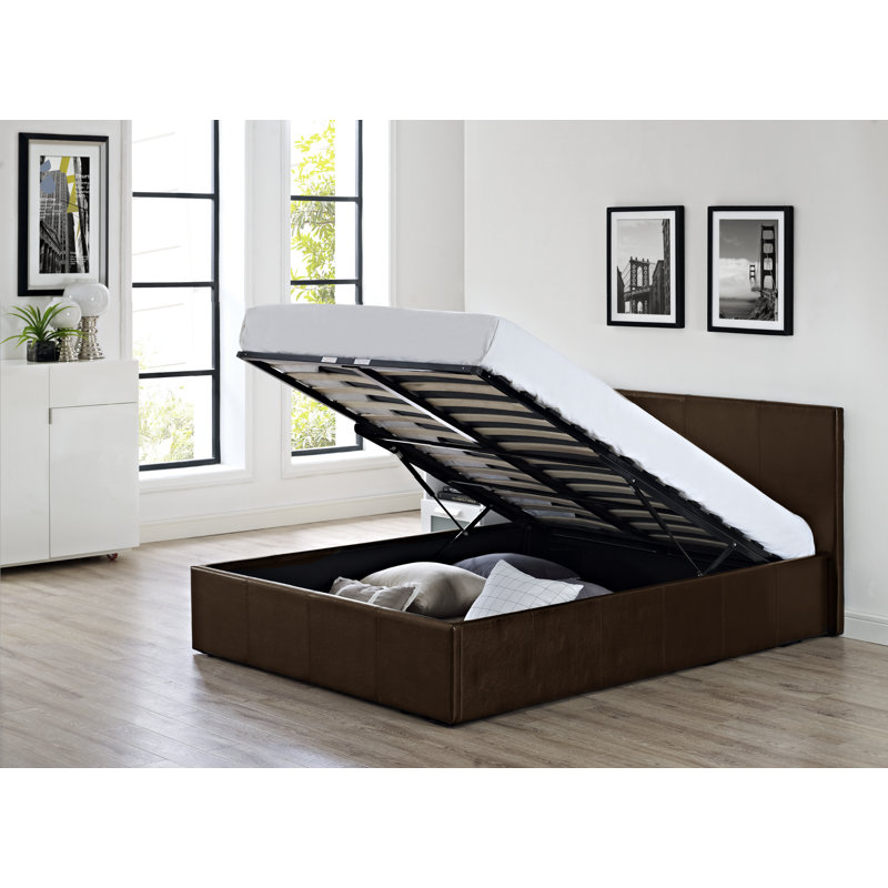 Lolita Upholstered Ottoman Bed, Kingsize (5'), Brown