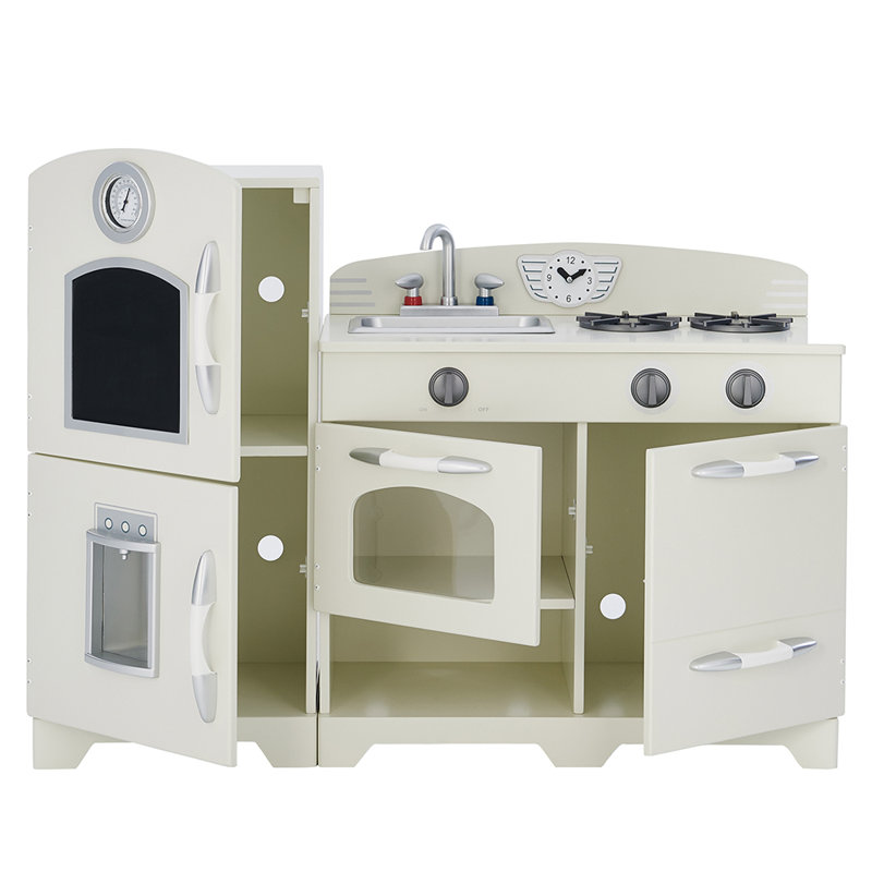 Teamson Kids Little Chef Fairfield Wooden Play Kitchen, White, White