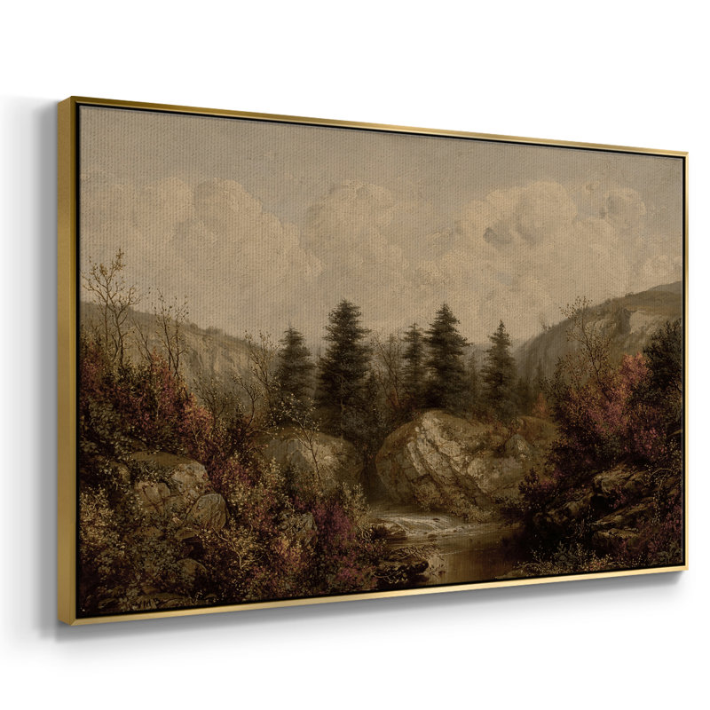 "Vintage Landscape - DCL" sur toile, Toile avec cadre doré, H 27 po x l 41 po x P 2 po