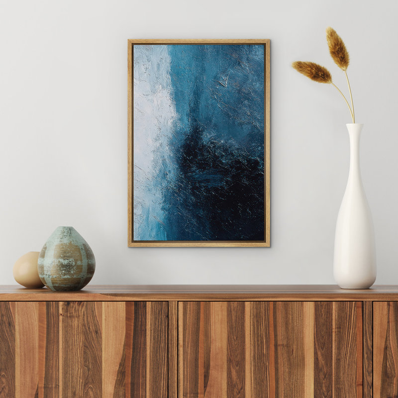 Reproduction d'art abstrait sur toile encadrée pour décoration intérieure moderne, Naturel, H 24 po x l 16 po