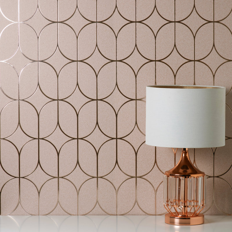 Platinum Rosco Trellis Wallpaper, Pink