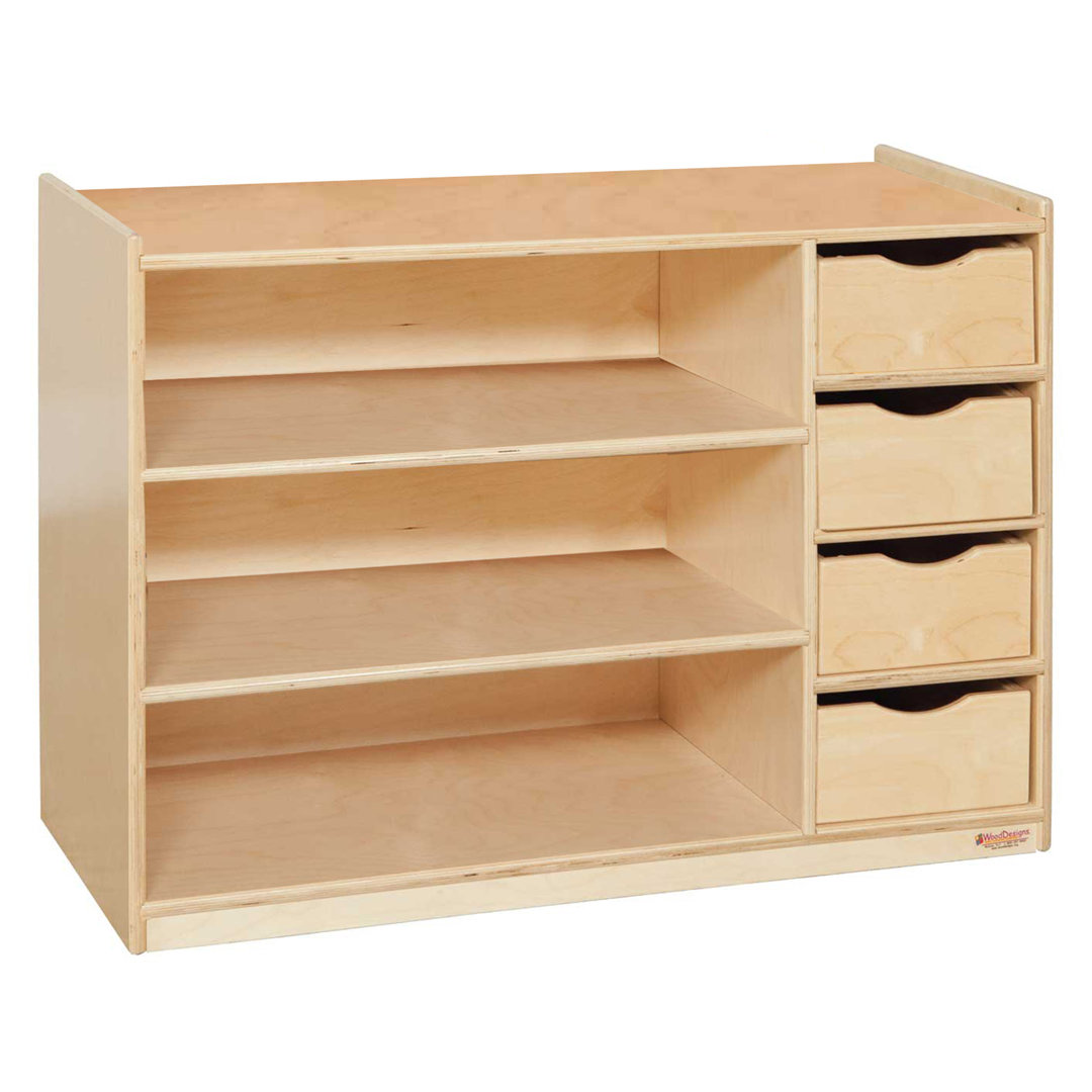 Storage Center with Drawers Wood Designs