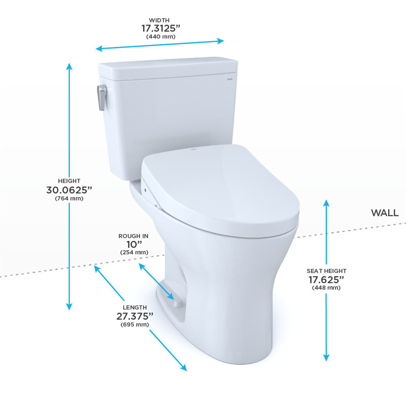 Drake® Dual-Flush Elongated Two-Piece toilet (Seat Included), 10"