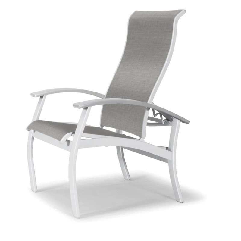 Chaise de patio Askar, Blanc, Alliage Sunbrella®, Blanc brillant