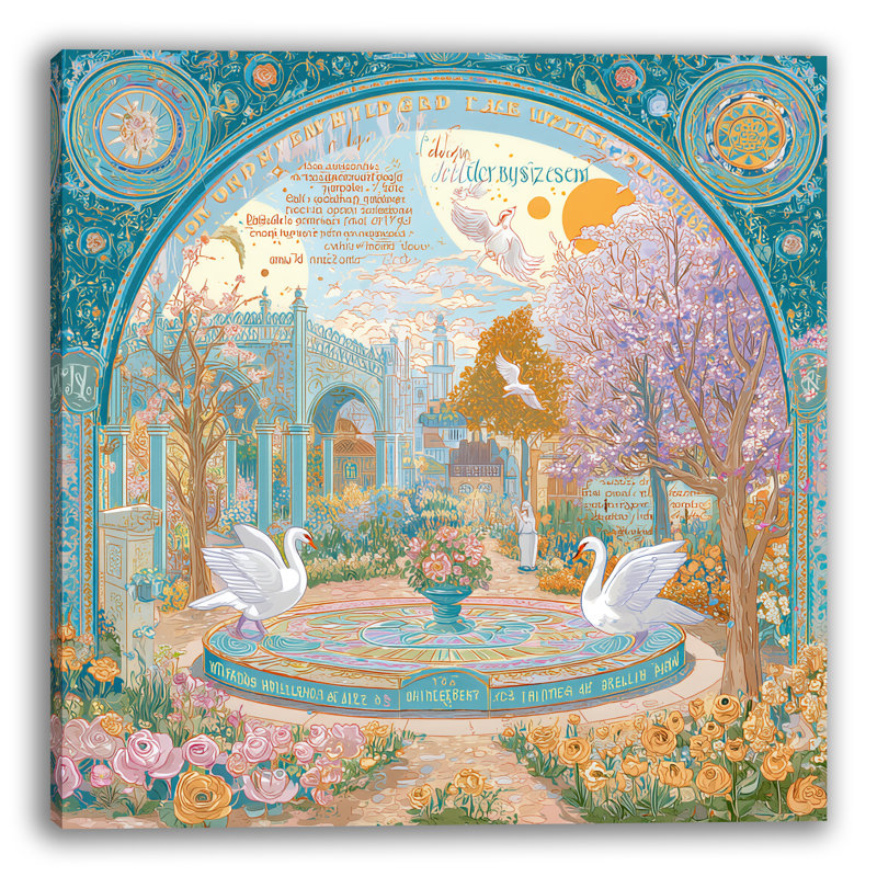 «Garden Arch Swan», art mural sur toile, 12"W x 12"H x 1"D