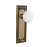 Mission Plate with White Porcelain Door Knob