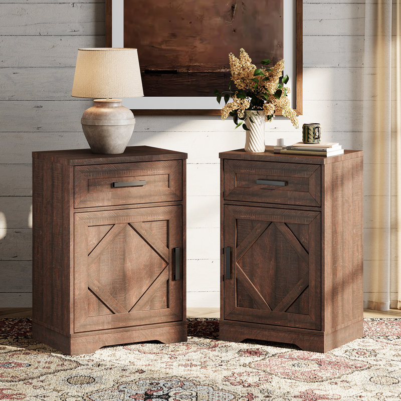Ensemble de tables de bout Glenford, Brun