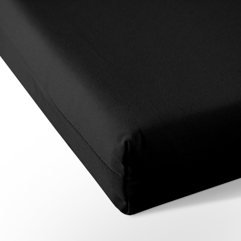  Coussin de chaise en lin résistant à l'eau 2 pouces, ensemble de 4, Noir