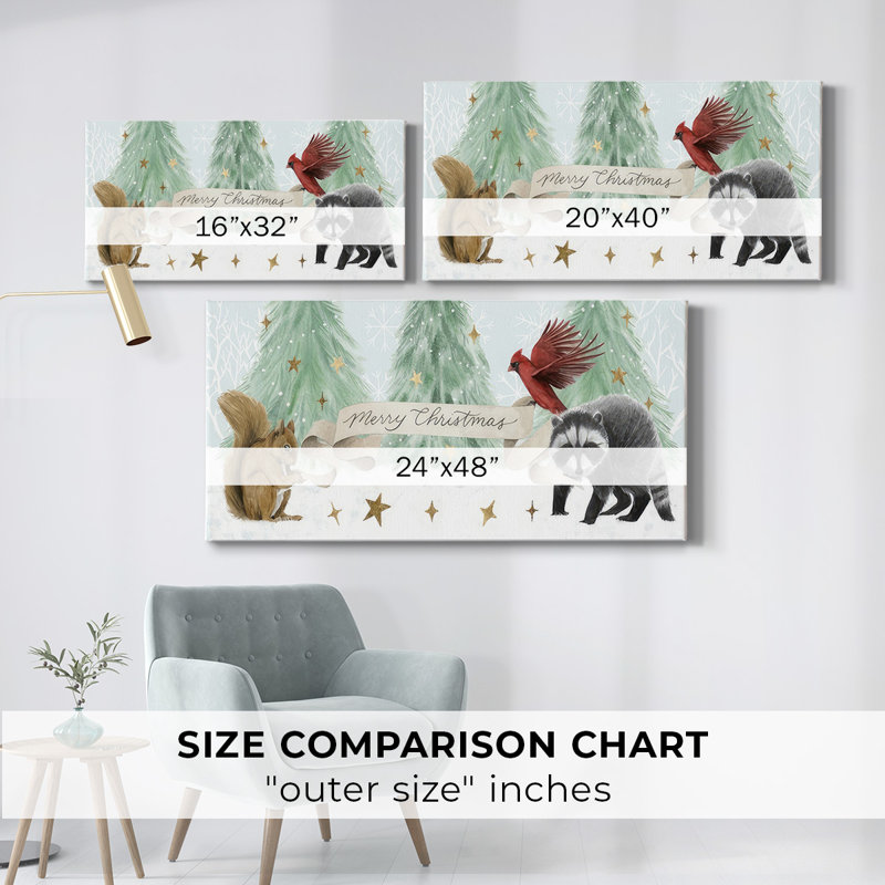 Noël en forêt, collection D, H 24 po x l 48 po x P 1,5 po