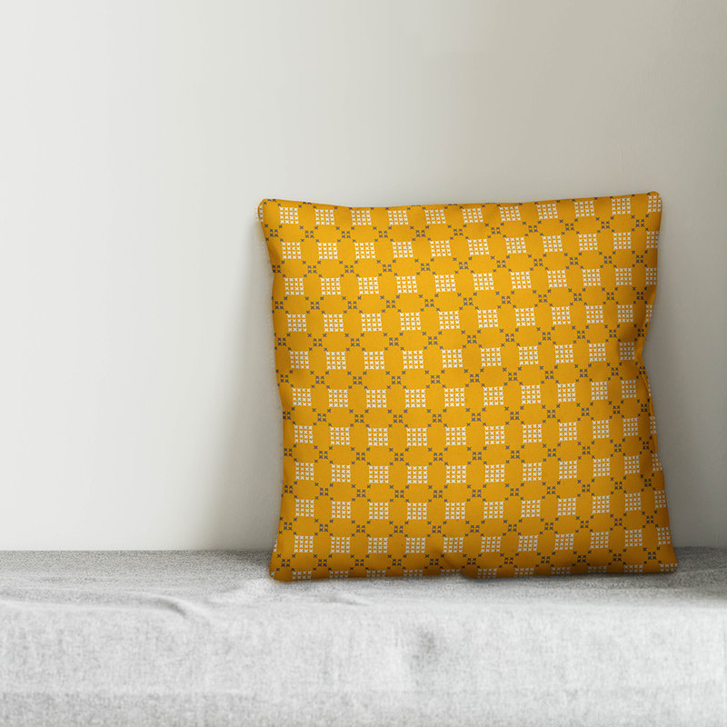Housse de coussin au point de croix, 16 po x 1 po, Jaune