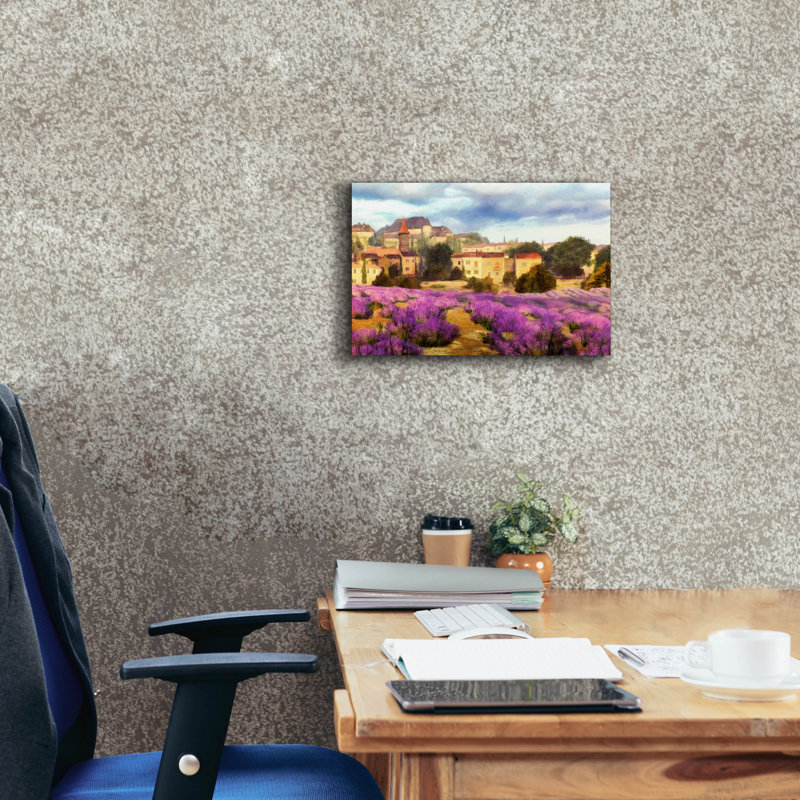  «Provence's Lavender Fields 1» par Alonzo Saunders, art mural sur toile, 18 po x 12 po, H 12 po x l 18 po