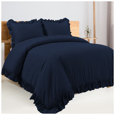 400TC Cotton Sateen Ruffle Duvet Cover Set