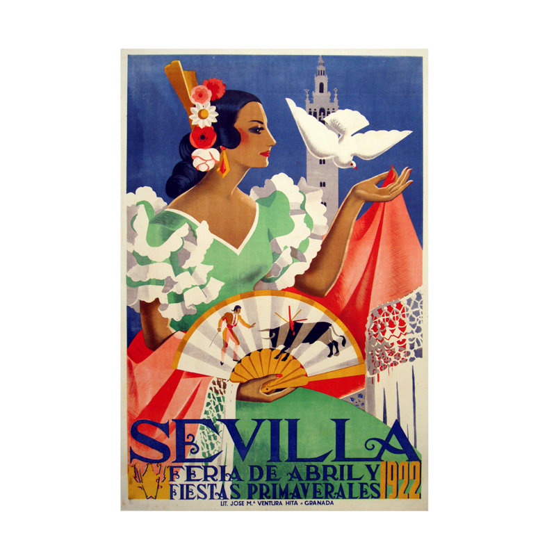 Art sur toile Marcus Jules Sevilla, H 19 po x l 12 po