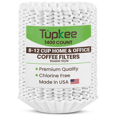 Coffee Filters 8-12 Cups , Basket Style, White Paper, Chlorine Free Coffee Filter
