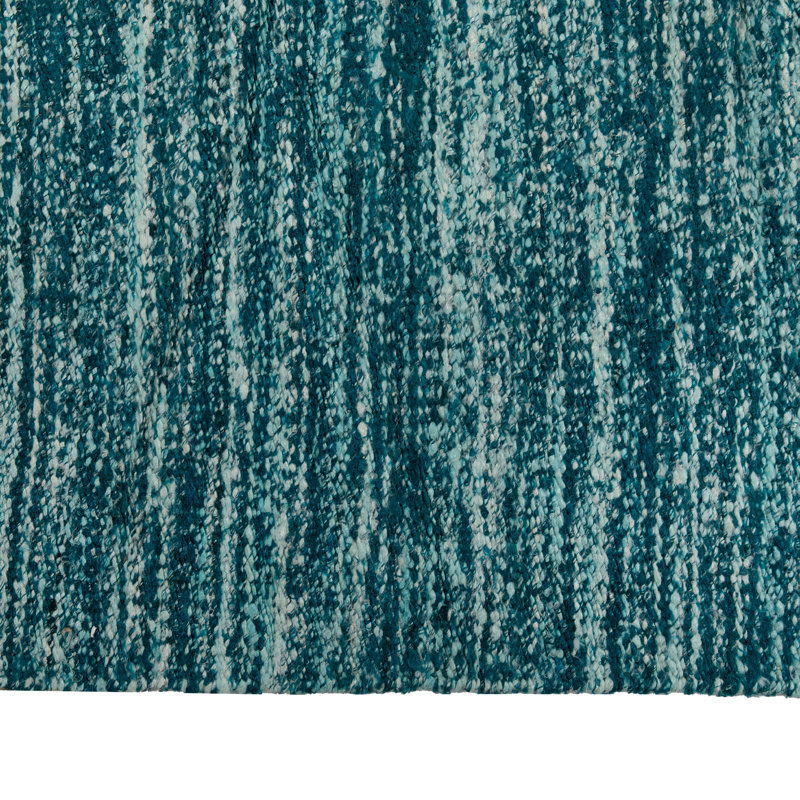 Blue Kilim Silk Wool Tweed Rug - 10' x 14'