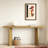 Modern Console Table With Geometric Shape Structure And Wood Grain-537937162