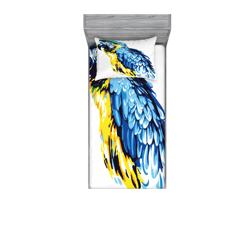 Ensemble de draps Parrot Profile Exotic, Ensemble de draps pour lit simple avec drap-housse
