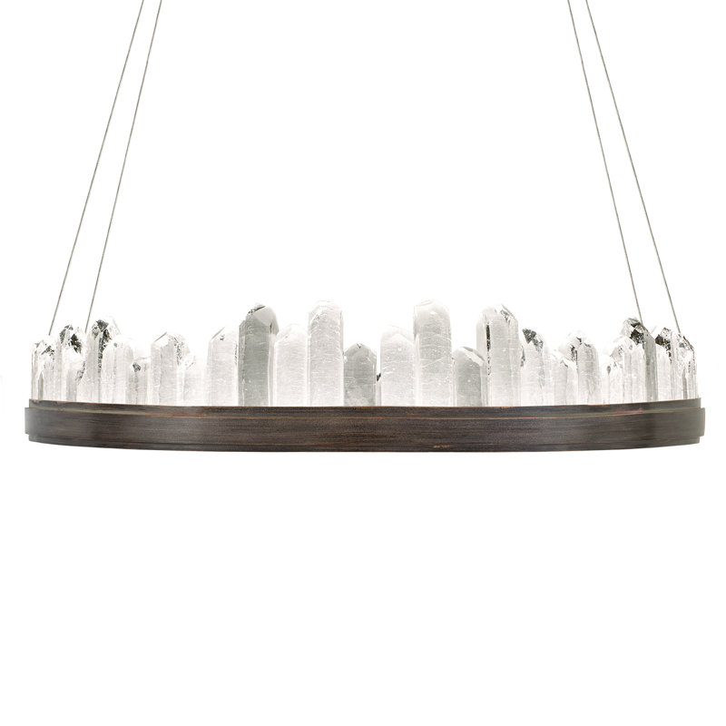 Lustre rond 41 po Lior, Bronze