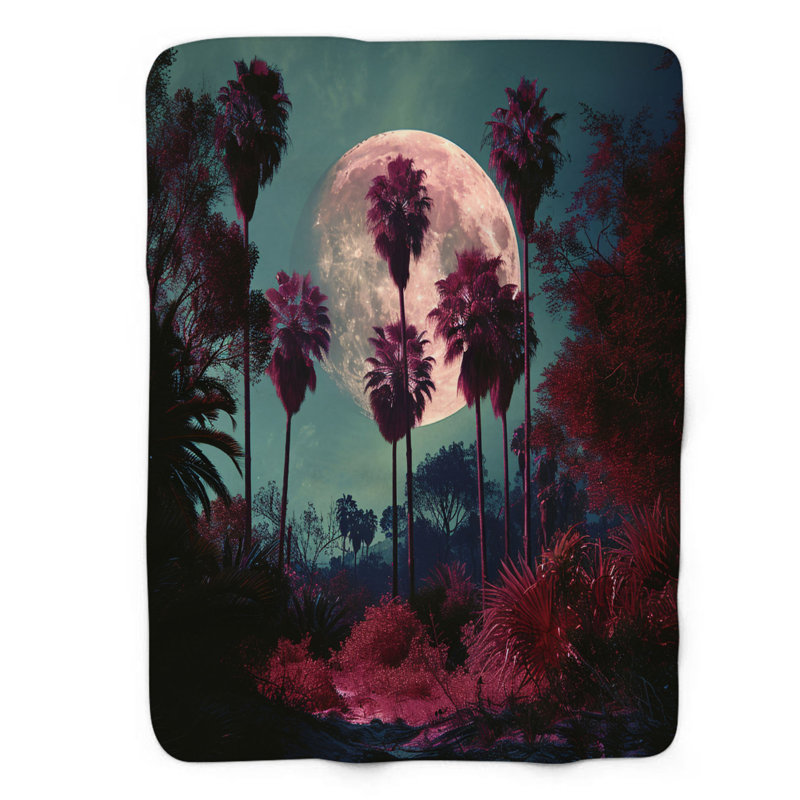 Nostalgic Palms - 1 pièce Sherpa Premium, Lit simple