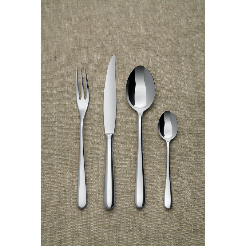 Alessi Caccia Stainless Steel Flatware Set - Service for 4, 4 Prongs fork