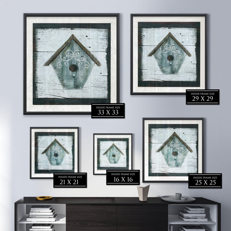 Maison d'oiseaux teintés - reproduction de cadre photo, H 17,5 po x l 17,5 po x P 1,5 po